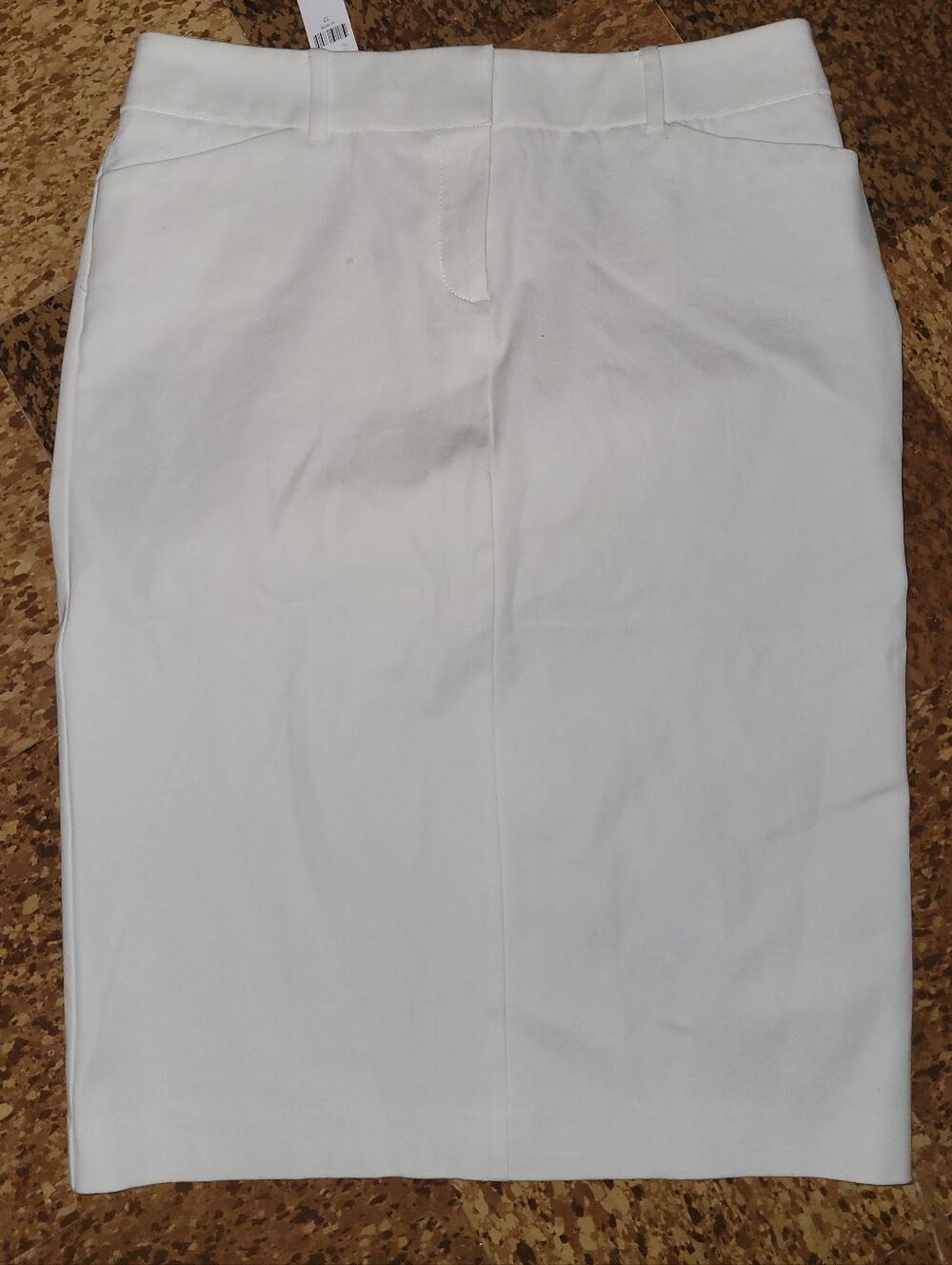 New York And Company White Cotton Spandex Pencil Skirt W11 29